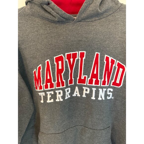 Old Varsity Brand Maryland Terrapins Long Sleeve Hoodie Size Large - Picture 2 of 4